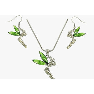 Disney Inspired Tinkerbell Necklace and Earring Set